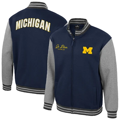 Men's Colosseum  Navy Michigan Wolverines Ambi-Turner Full-Zip Varsity Jacket