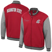 Men's Colosseum  Crimson Washington State Cougars Ambi-Turner Full-Zip Varsity Jacket