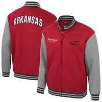 Men's Colosseum  Cardinal Arkansas Razorbacks Ambi-Turner Full-Zip Varsity Jacket