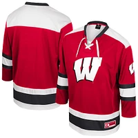 Men's Colosseum  Red Wisconsin Badgers Athletic Machine Fashion Hockey Jersey