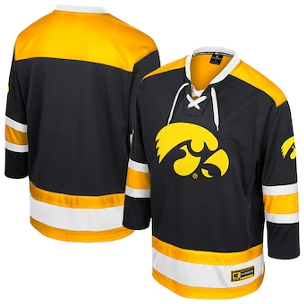 Men's Colosseum  Black Iowa Hawkeyes Athletic Machine Fashion Hockey Jersey