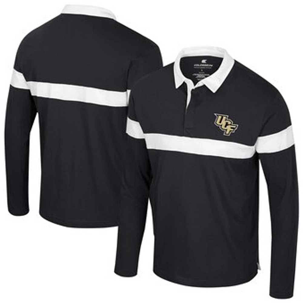 Men's Colosseum  Black UCF Knights Too Cool For School Long Sleeve Polo