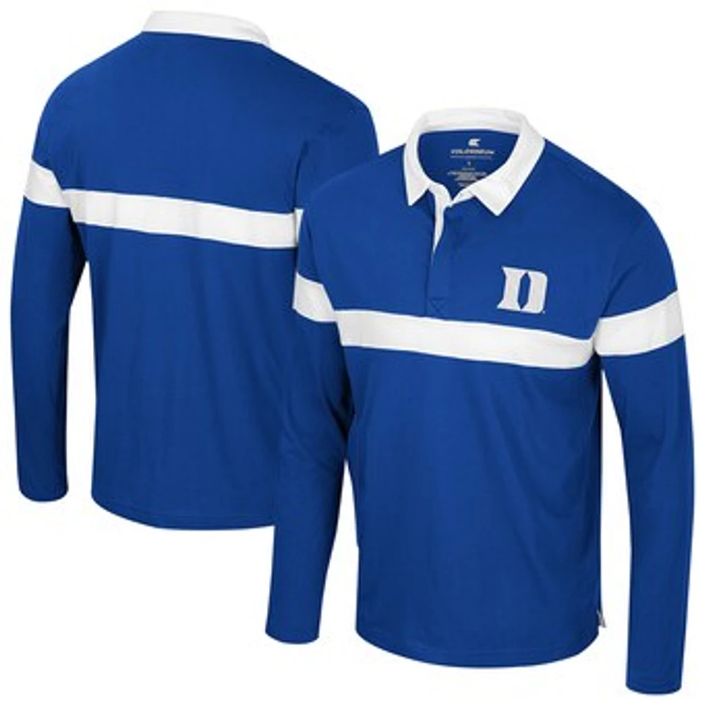 Men's Colosseum  Royal Duke Blue Devils Too Cool For School Long Sleeve Polo