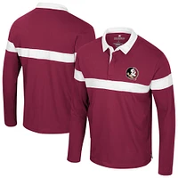 Men's Colosseum  Garnet Florida State Seminoles Too Cool For School Long Sleeve Polo