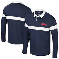 Men's Colosseum  Navy Ole Miss Rebels Too Cool For School Long Sleeve Polo