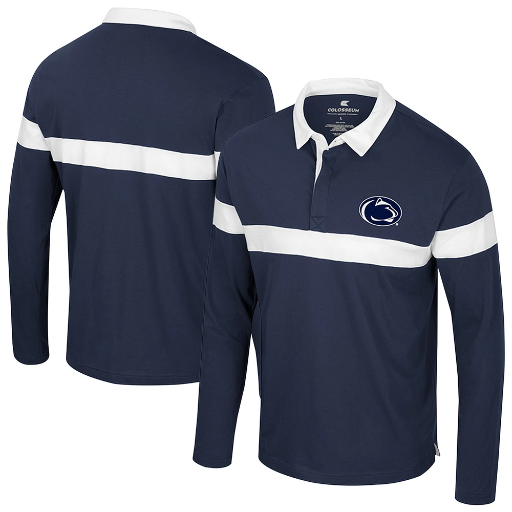 Men's Colosseum  Navy Penn State Nittany Lions Too Cool For School Long Sleeve Polo