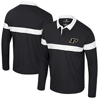 Men's Colosseum  Black Purdue Boilermakers Too Cool For School Long Sleeve Polo