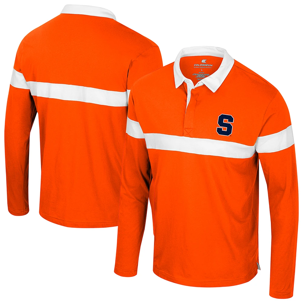 Men's Colosseum  Orange Syracuse Too Cool For School Long Sleeve Polo