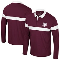 Men's Colosseum  Maroon Texas A&M Aggies Too Cool For School Long Sleeve Polo