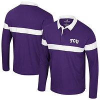 Men's Colosseum  Purple TCU Horned Frogs Too Cool For School Long Sleeve Polo