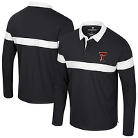 Men's Colosseum  Black Texas Tech Red Raiders Too Cool For School Long Sleeve Polo