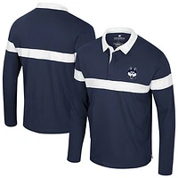 Men's Colosseum  Navy UConn Huskies Too Cool For School Long Sleeve Polo