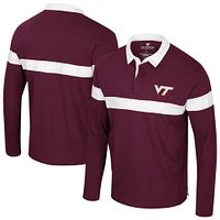 Men's Colosseum  Maroon Virginia Tech Hokies Too Cool For School Long Sleeve Polo