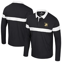 Men's Colosseum  Black Army Knights Too Cool For School Long Sleeve Polo