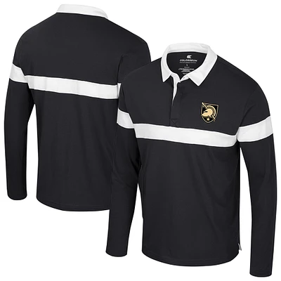 Men's Colosseum  Black Army Knights Too Cool For School Long Sleeve Polo