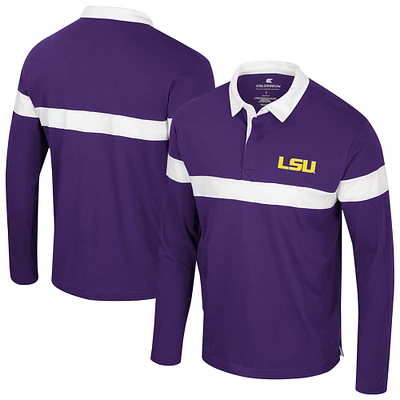 Men's Colosseum  Purple LSU Tigers Too Cool For School Long Sleeve Polo