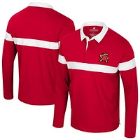 Men's Colosseum  Red Maryland Terrapins Too Cool For School Long Sleeve Polo