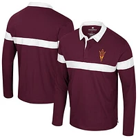 Men's Colosseum  Maroon Arizona State Sun Devils Too Cool For School Long Sleeve Polo