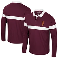 Men's Colosseum  Maroon Arizona State Sun Devils Too Cool For School Long Sleeve Polo