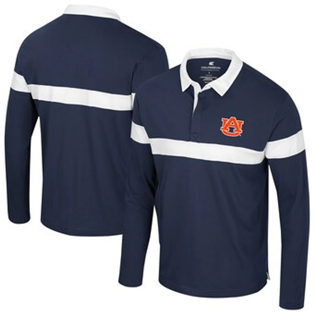 Men's Colosseum  Navy Auburn Tigers Too Cool For School Long Sleeve Polo