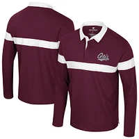 Men's Colosseum  Maroon Montana Grizzlies Too Cool For School Long Sleeve Polo