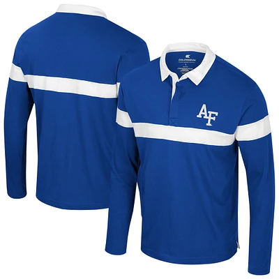 Men's Colosseum  Royal Air Force Falcons Too Cool For School Long Sleeve Polo