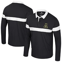 Men's Colosseum  Black Appalachian State Mountaineers Too Cool For School Long Sleeve Polo