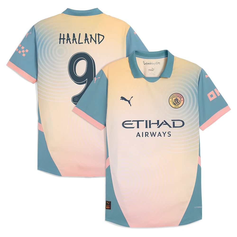 Men's Puma Erling Haaland Blue Manchester City 2024/25 Fourth Authentic Player Jersey