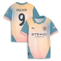 Youth Puma Erling Haaland Blue Manchester City 2024/25 Fourth Replica Player Jersey