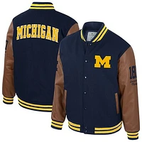 Men's Colosseum  Navy Michigan Wolverines Letterman Full-Snap Varsity Jacket