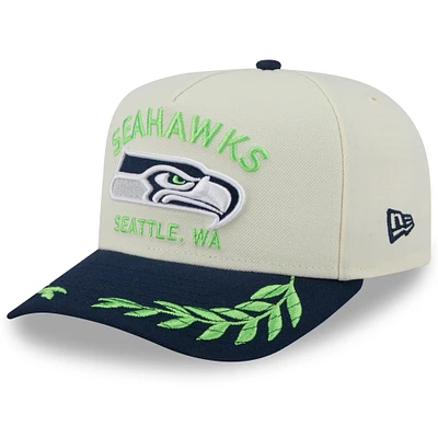 Men's New Era /College Navy Seattle Seahawks 2025 NFL Draft A-Frame 9FIFTY Snapback Hat