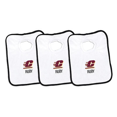 Infant Chad & Jake Central Michigan Chippewas Personalized 3-Pack Bib Set