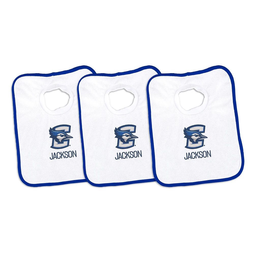 Infant Chad & Jake Creighton Bluejays Personalized 3-Pack Bib Set