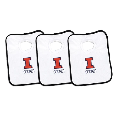 Infant Chad & Jake Illinois Fighting Illini Personalized 3-Pack Bib Set