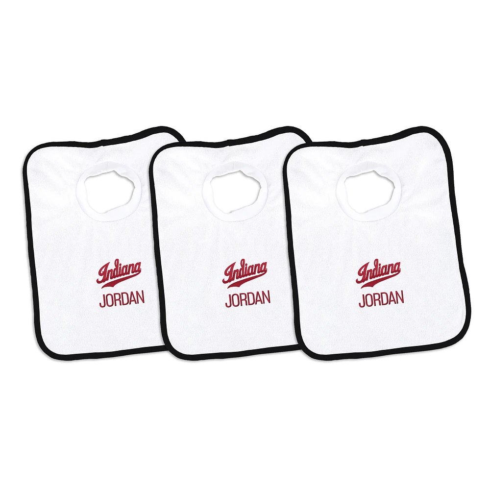 Infant Chad & Jake Indiana Hoosiers Personalized 3-Pack Bib Set