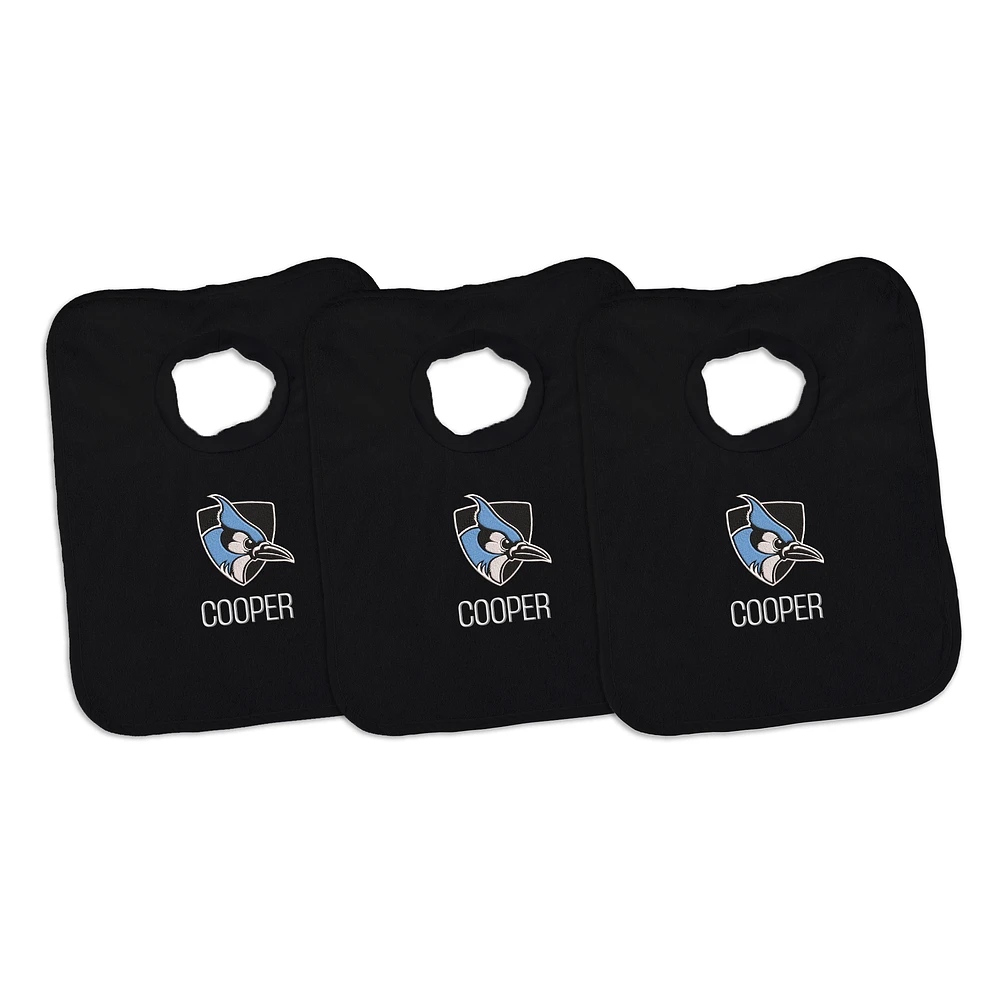 Infant Chad & Jake Johns Hopkins Blue Jays Personalized 3-Pack Bib Set
