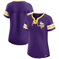 Women's Fanatics Purple Minnesota Vikings Bling Athena Jersey Style Lace-up T-Shirt