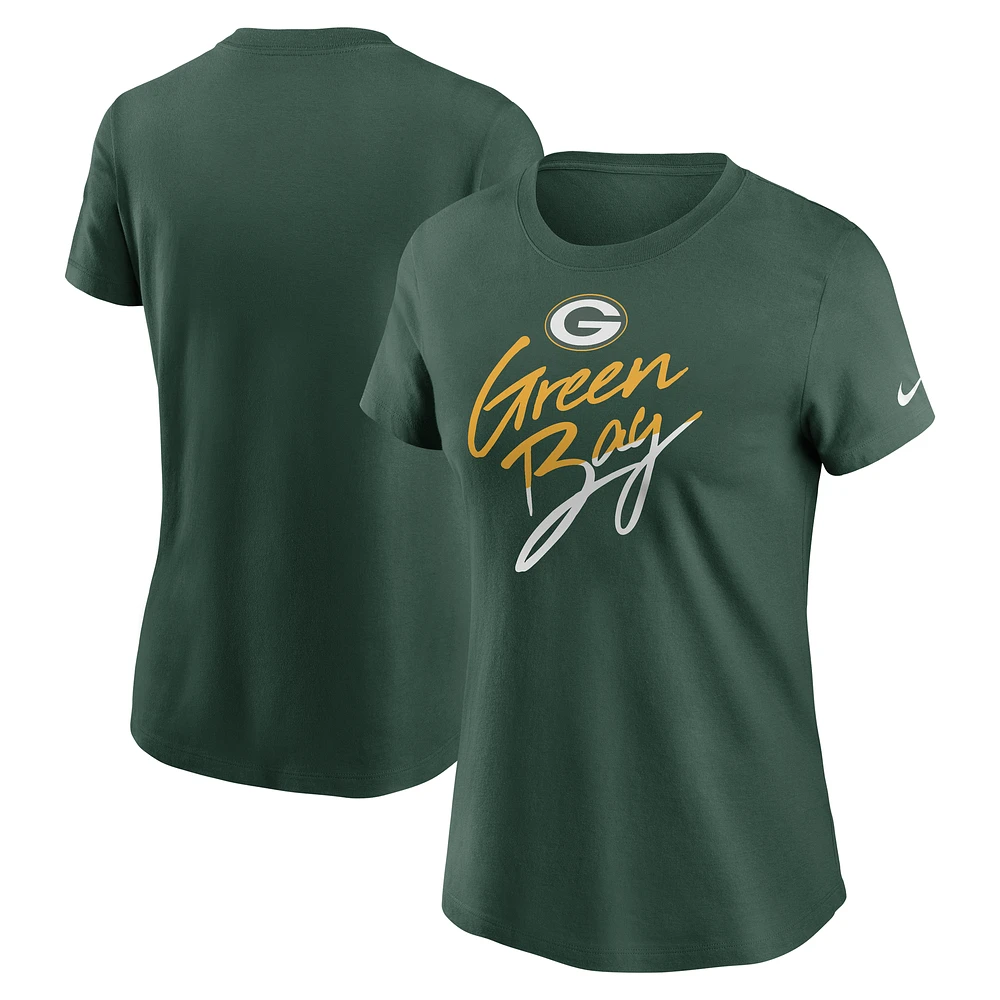 Women's Nike Green Green Bay Packers Team City Roll T-Shirt