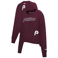 Women's Pro Standard Burgundy Philadelphia Phillies Game Day Classics Crewneck Pullover Sweatshirt