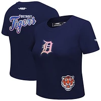 Women's Pro Standard  Navy Detroit Tigers Game Day Classics Baby Doll T-Shirt