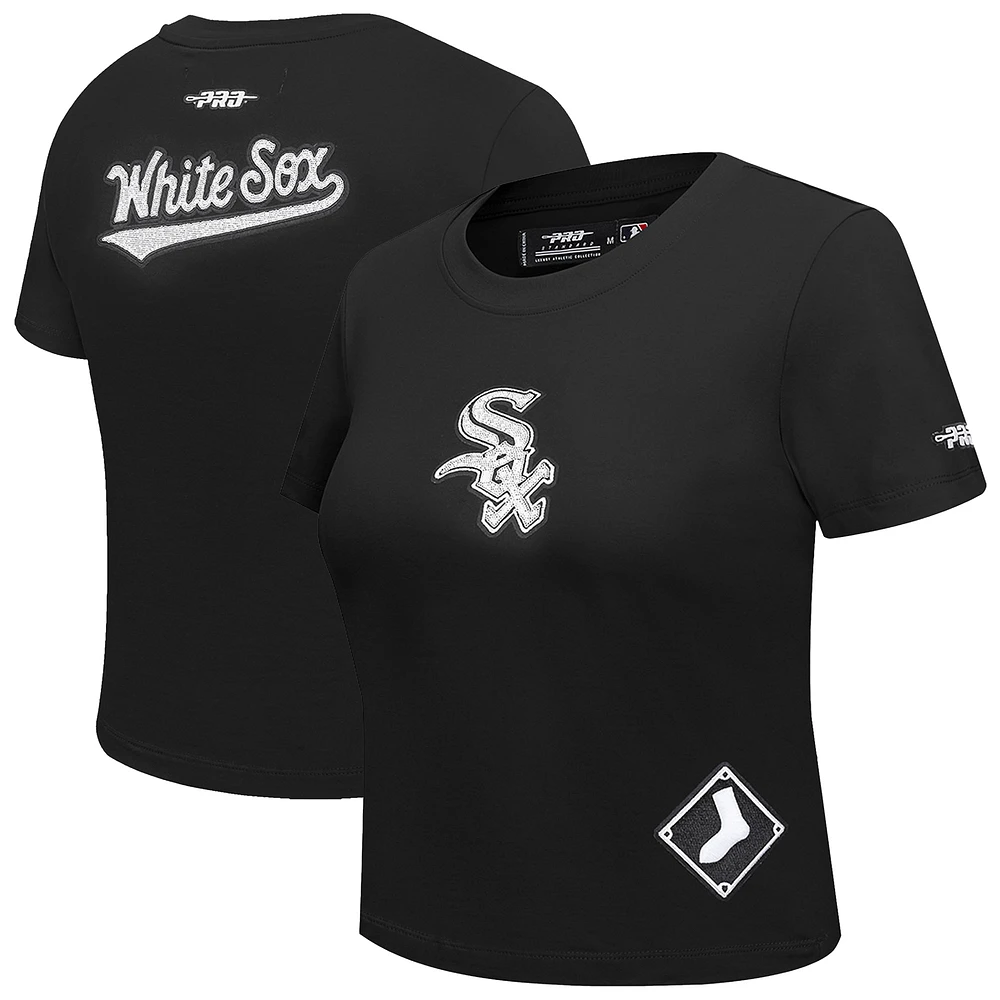 Women's Pro Standard Black Chicago White Sox Game Day Classics Baby Doll T-Shirt