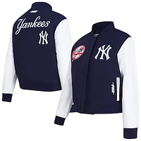 Women's Pro Standard  Navy New York Yankees Game Day Classics Wool Varsity Jacket