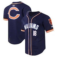 Men's Pro Standard Caleb Williams Navy Chicago Bears Mesh Button-Up Baseball Jersey