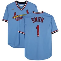 Ozzie Smith St. Louis Cardinals Autographed Light Blue Nike Cooperstown Collection Replica Jersey