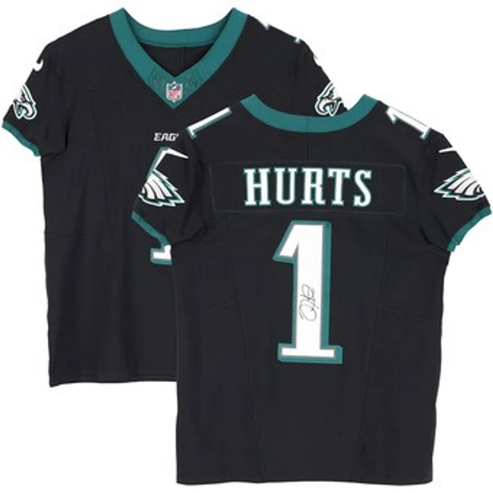 Jalen Hurts Philadelphia Eagles Autographed Black Nike Elite Jersey