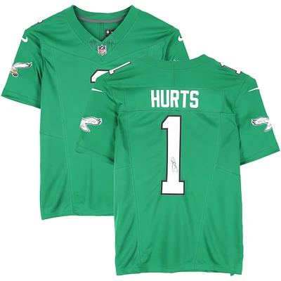 Jalen Hurts Philadelphia Eagles Autographed Throwback Kelly Green Nike Limited Jersey