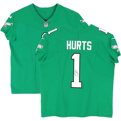 Jalen Hurts Philadelphia Eagles Autographed Throwback Kelly Green Nike Elite Jersey
