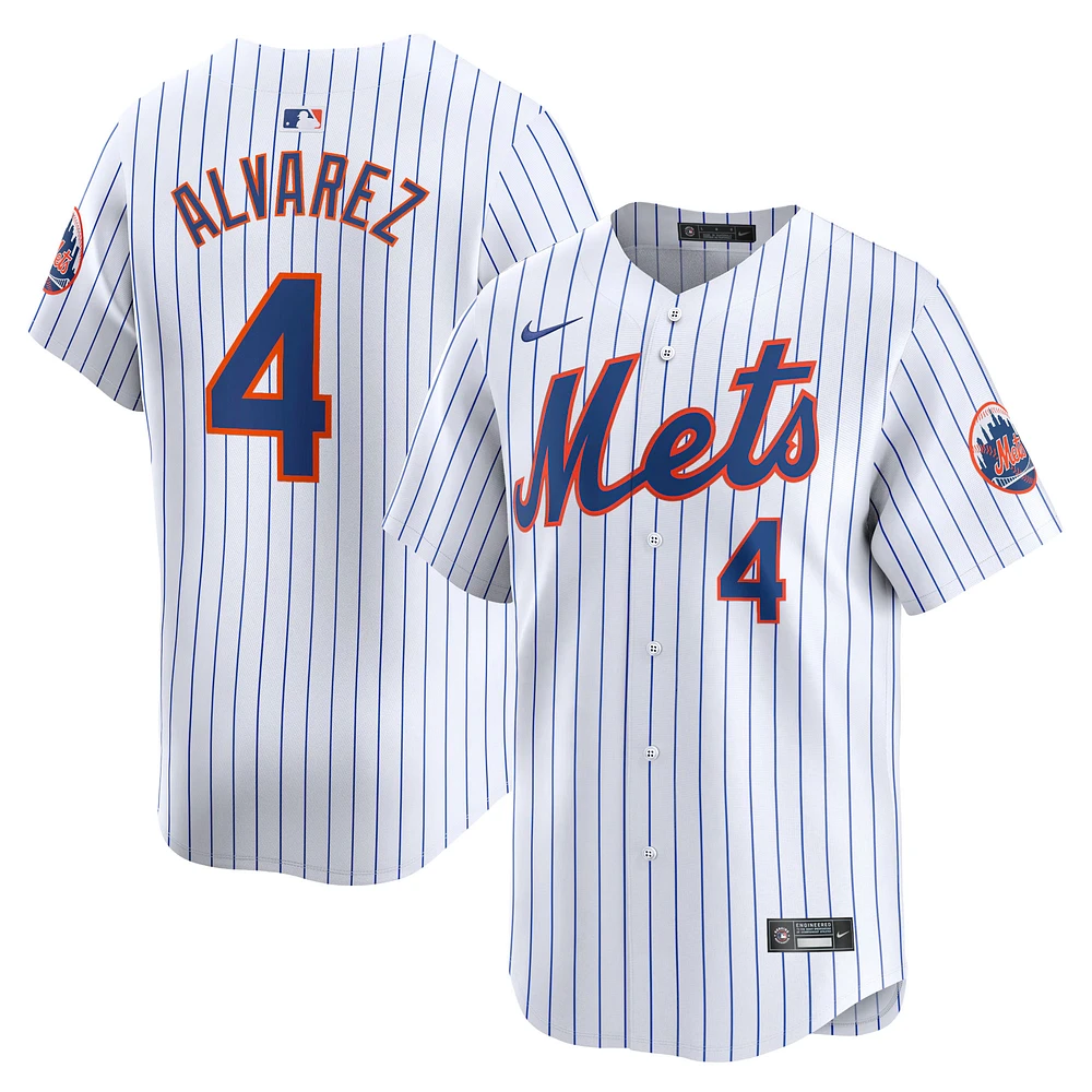 Youth Nike Francisco Alvarez White New York Mets Home Limited Player Jersey