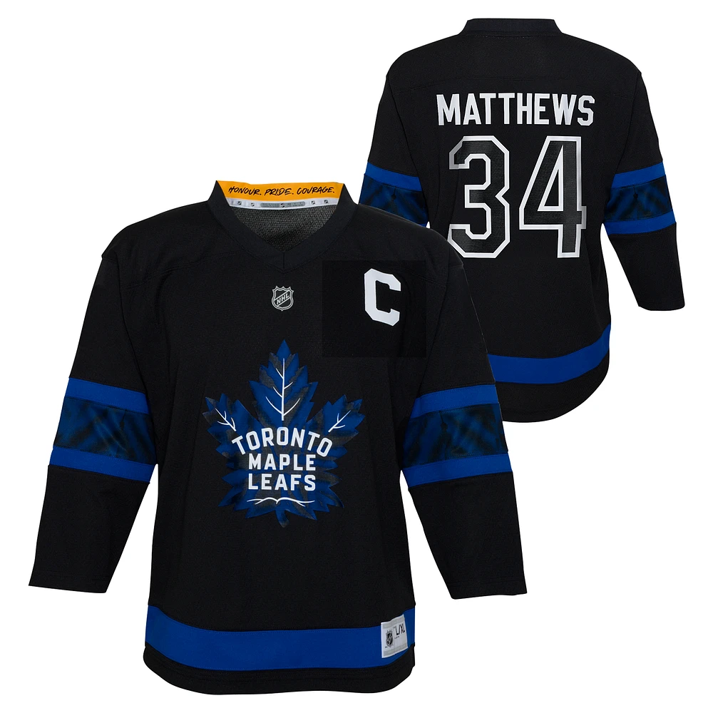 Youth Auston Matthews Black Toronto Maple Leafs Alternate Replica Player Jersey