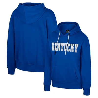 Women's Colosseum Royal Kentucky Wildcats Reflection Rhinestone Drawcord Pullover Hoodie